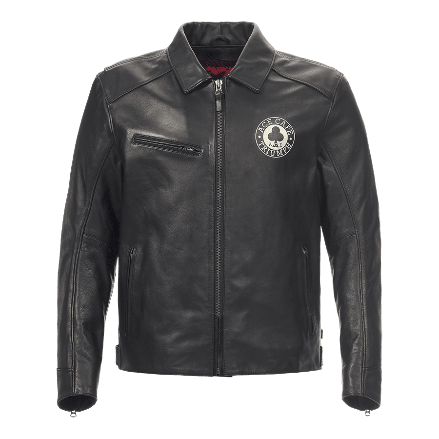Ace Cafe Leather Riding Jacket in Black
