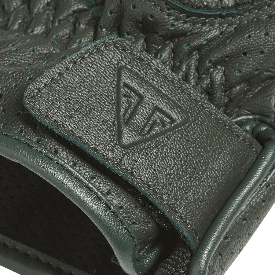 Cali Perforated Leather Glove in Green