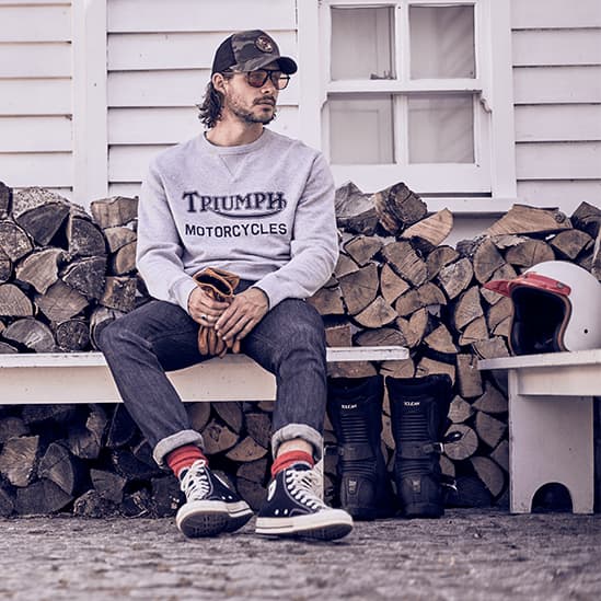 Radial Crew Sweatshirt in Grey