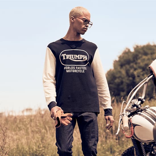 Fastest Waffle Long Sleeve Tee in Black and Bone