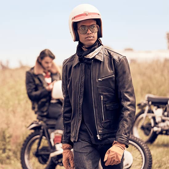 Deacon Classic D Pocket Leather Jacket Black