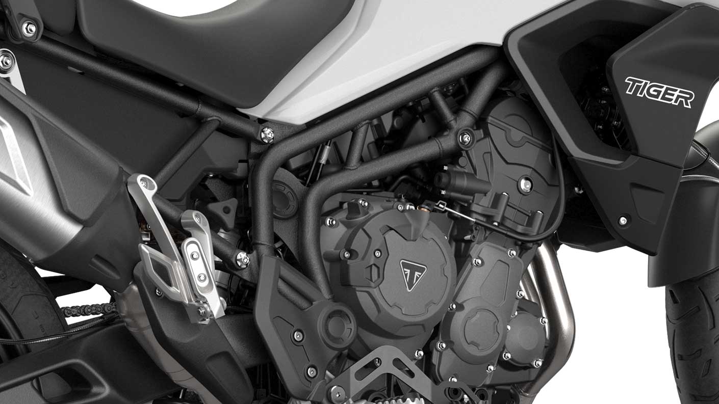 CGI close-up of Tiger 900 lightweight modular frame