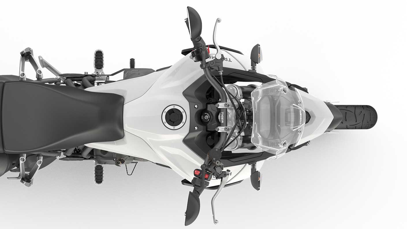 CGI of Tiger 900 fuel tank from above