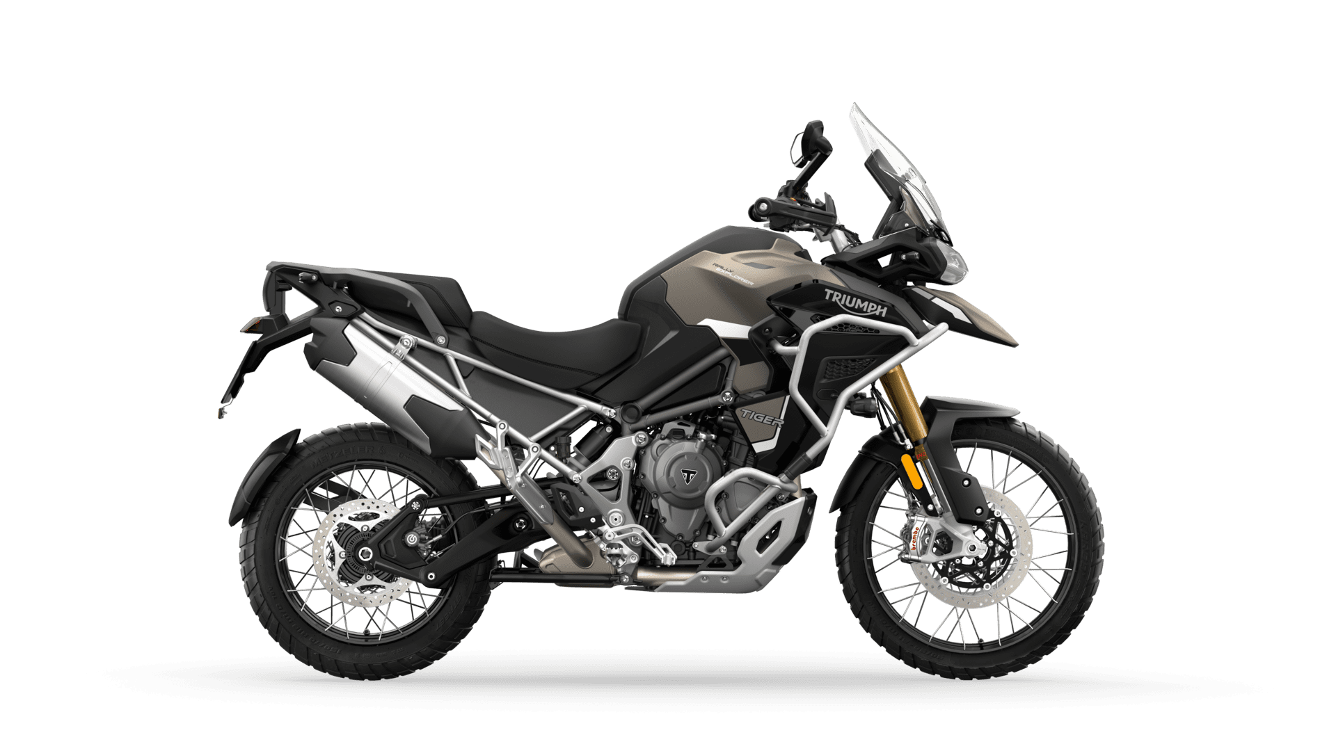 CGI of the Triumph Tiger 1200 Rally Explorer Matt Sandstorm RHS
