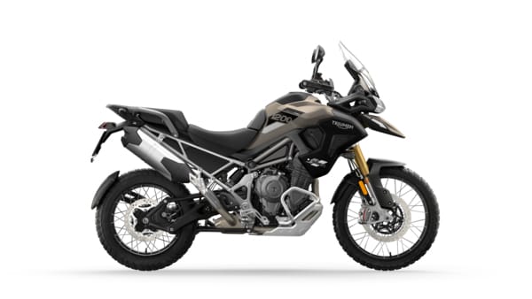 CGI of the Triumph Tiger 1200 Rally  Pro in Matt Sandstorm