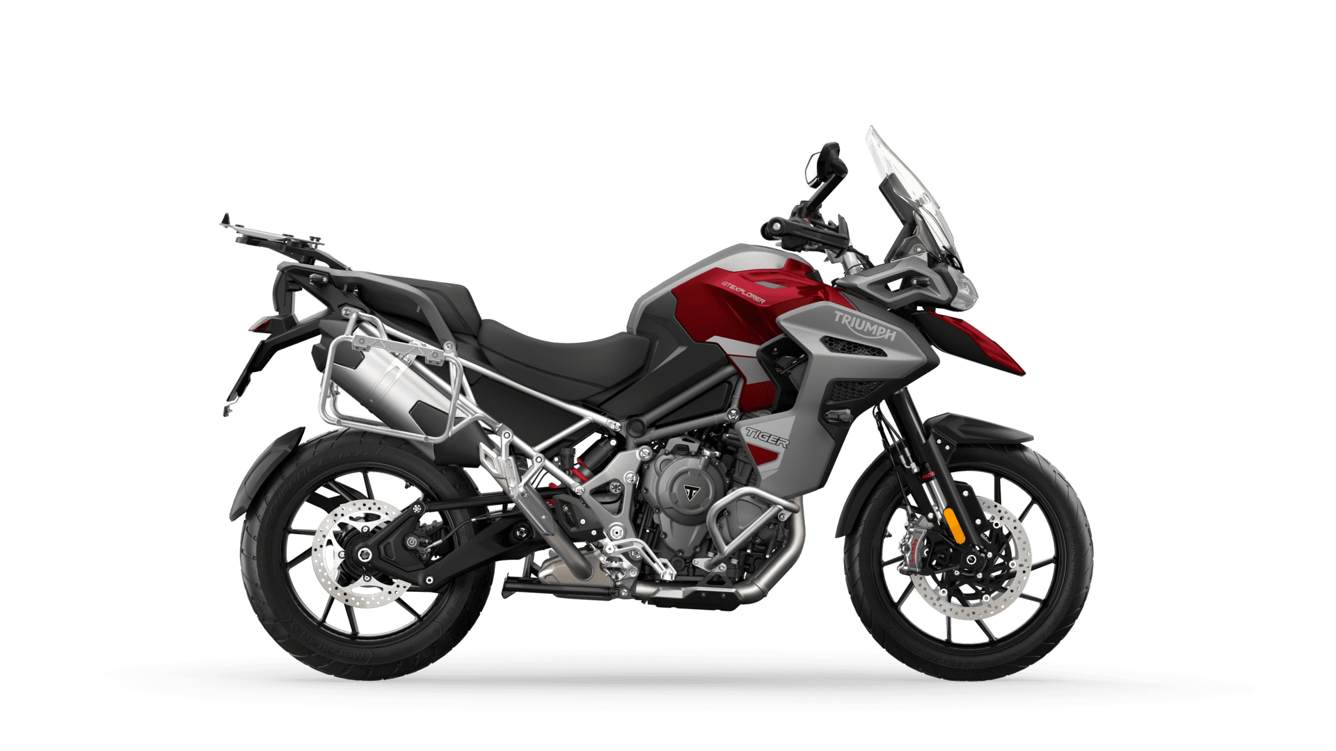 CGI of the Triumph Tiger 1200 GT Explorer in Carnival Red