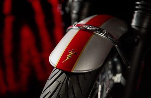 Triumph Bonneville T120 Elvis Presley close up shot