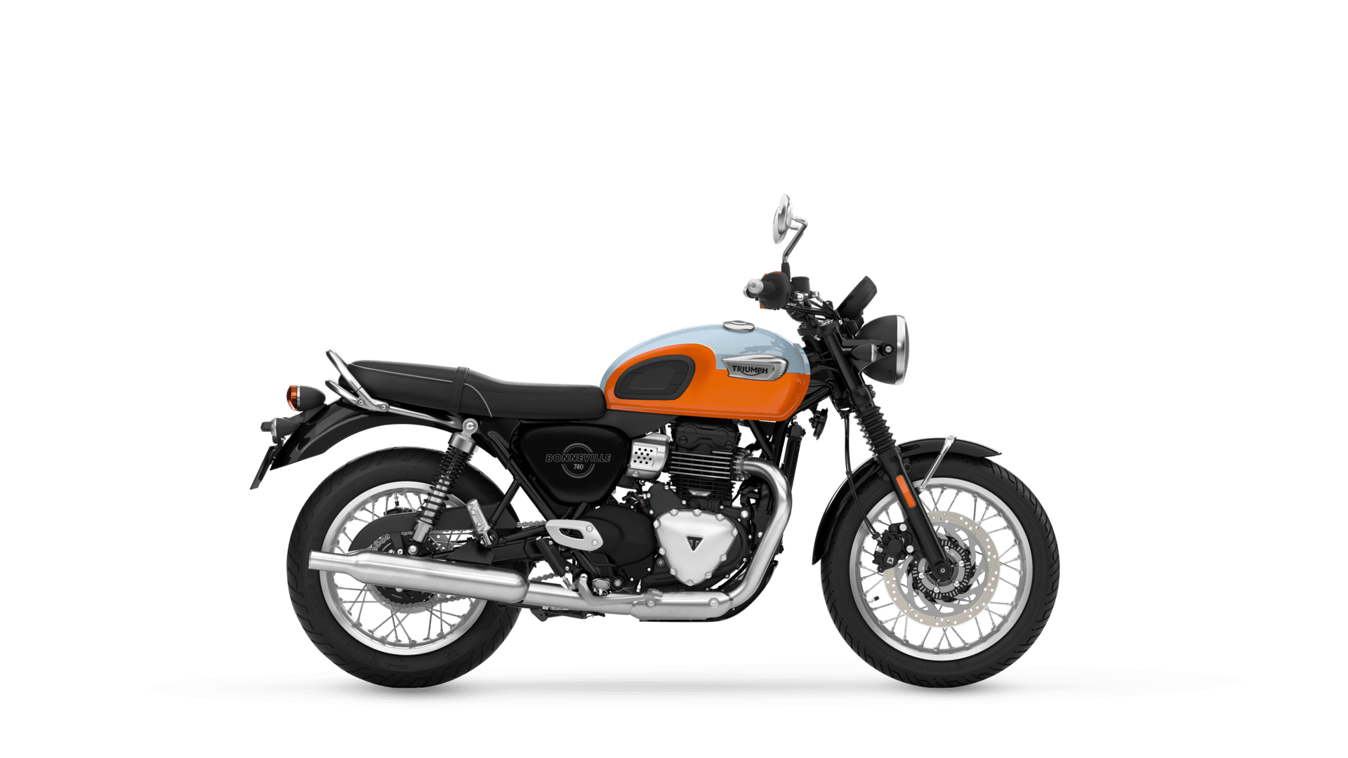 Triumph Bonneville T40 in Meriden Blue right hand side