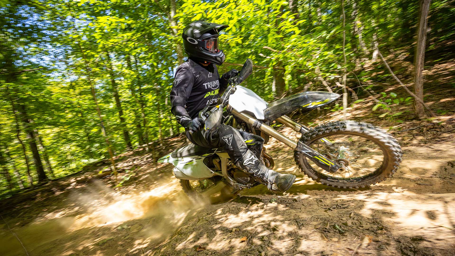 TF 450-C riding through the forest