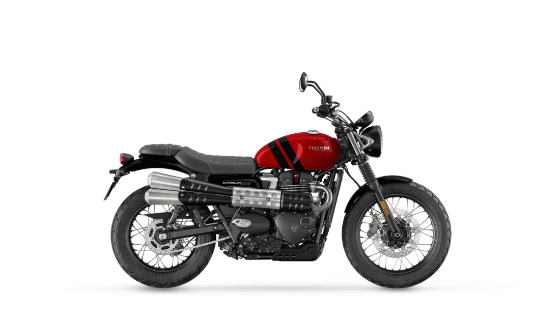 Triumph Scrambler 900 in Carnival red