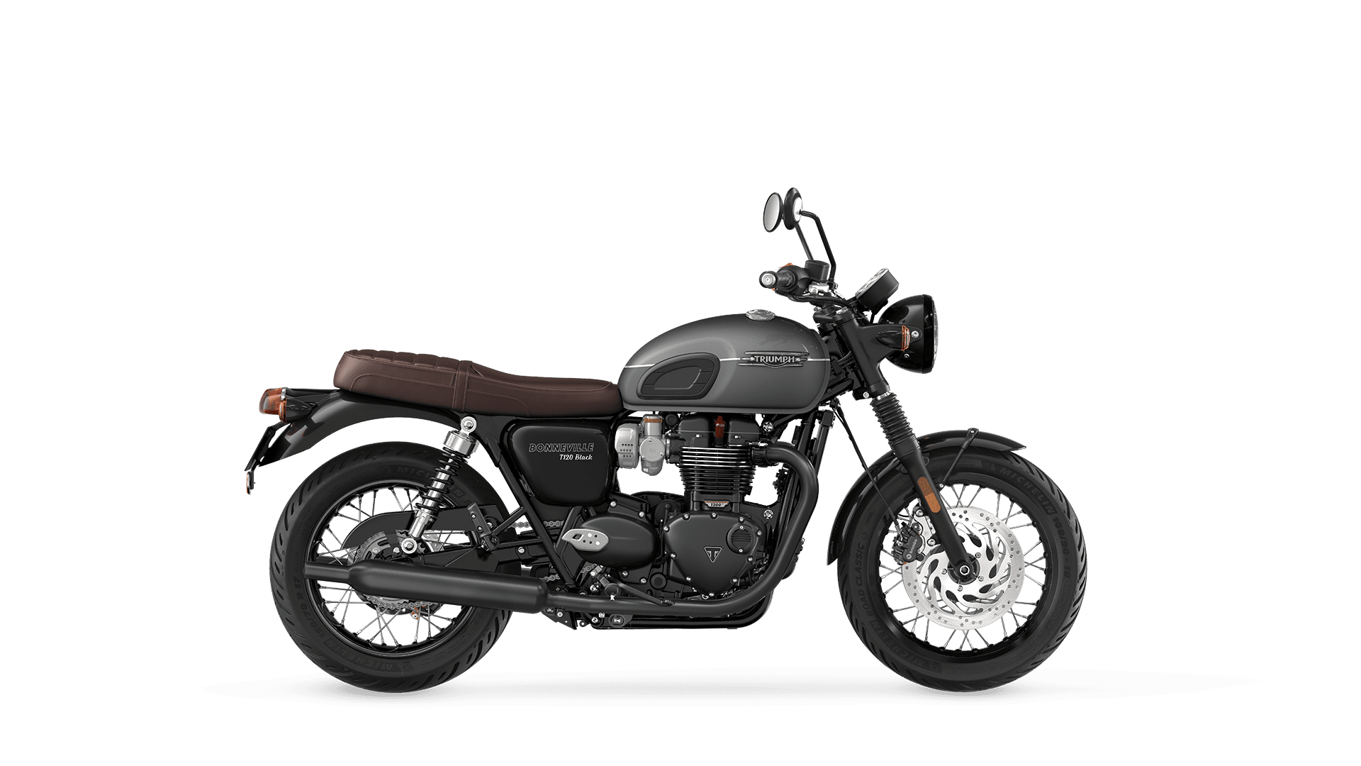 CGI of the Triumph Bonneville T120 Black in Graphite and Matt Graphite