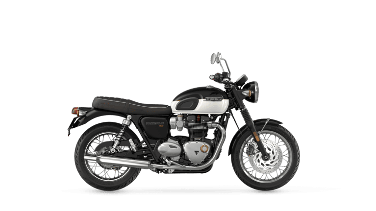 CGI of the Triumph Bonneville T120 in Jet Black and Fusion White