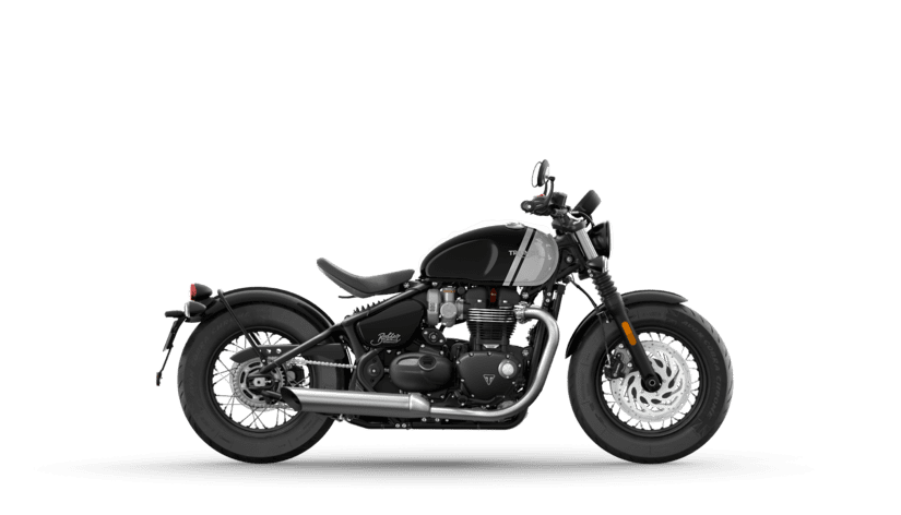 CGI of the Triumph Bonneville Bobber in Ash Gray and Jet black