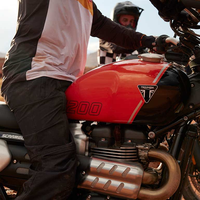 Triumph Scrambler Baja Orange Engine Shot