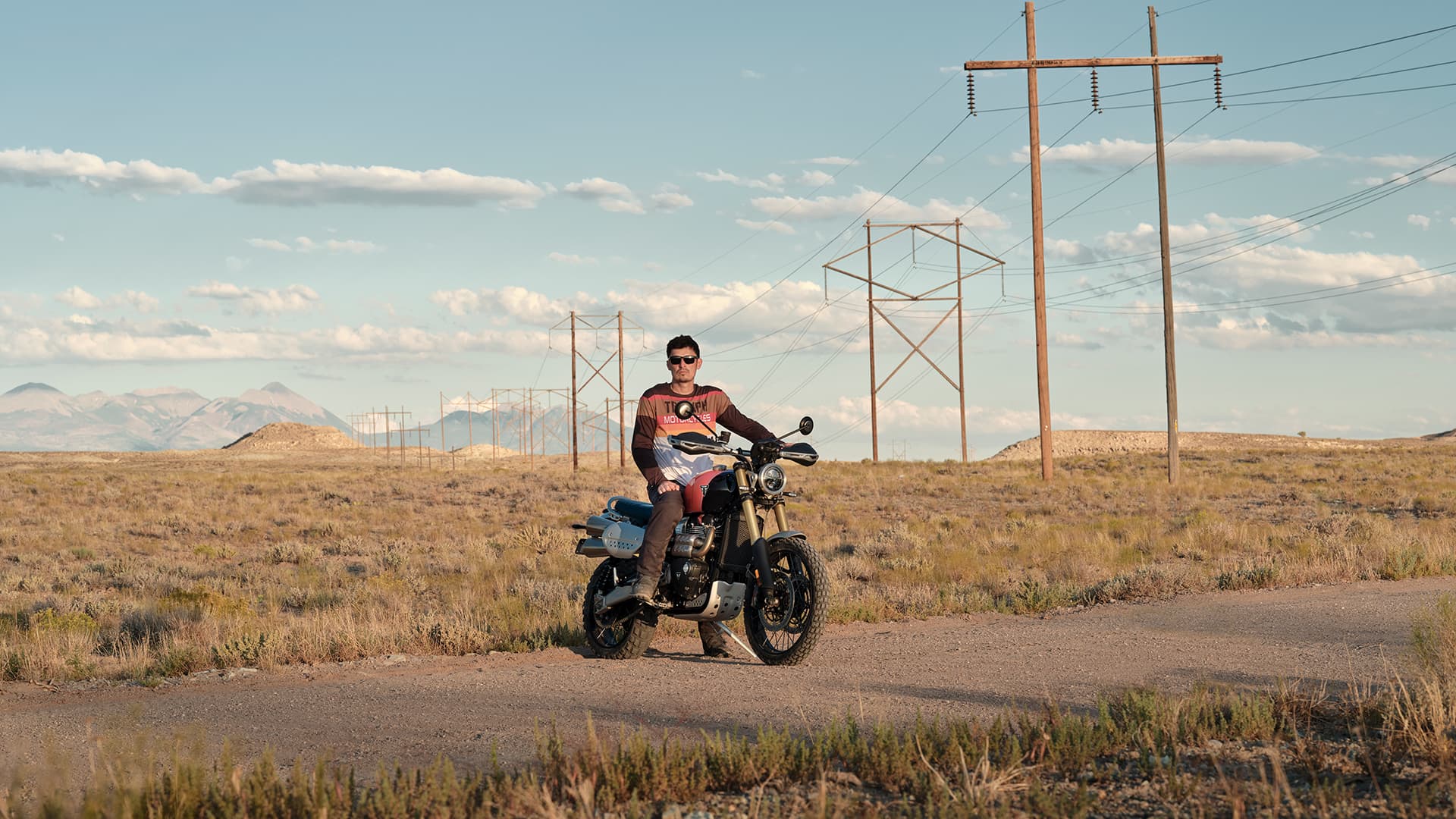 Triumph Scrambler 1200 XE riding on road