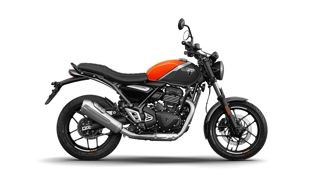 Triumph X Bajaj Speed T4 in Baja Orange RHS