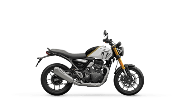 Triumph Speed 400 in Pearl Metallic White right hand side