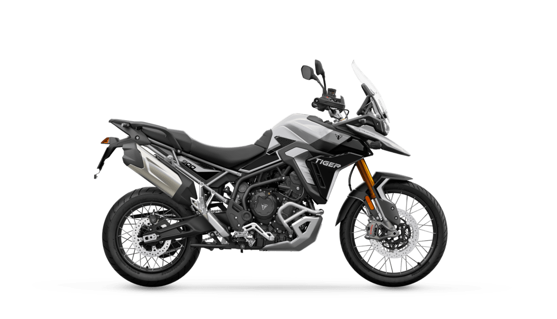 Triumph Tiger 900 Rally Pro in Snowdonia White 360 right hand side
