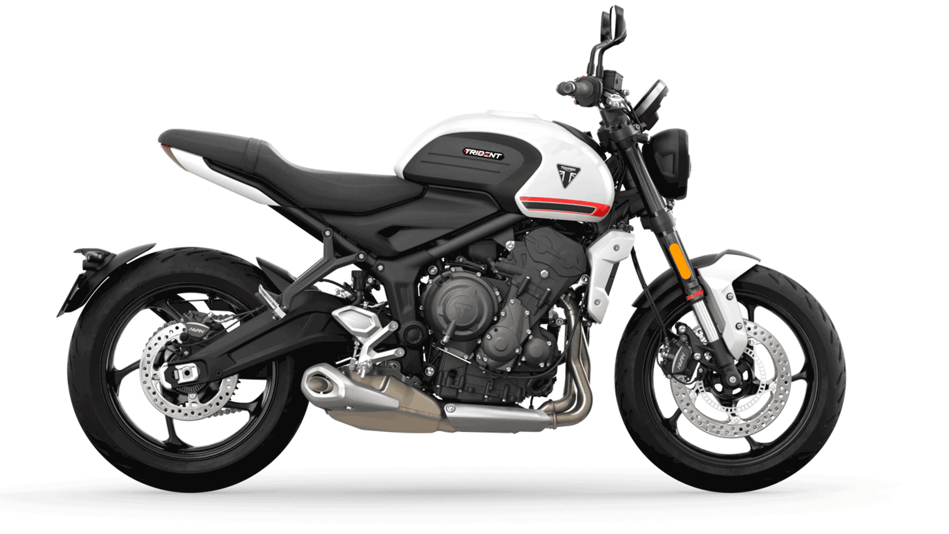 Triumph Trident CGI jobb oldal Crystal White színben