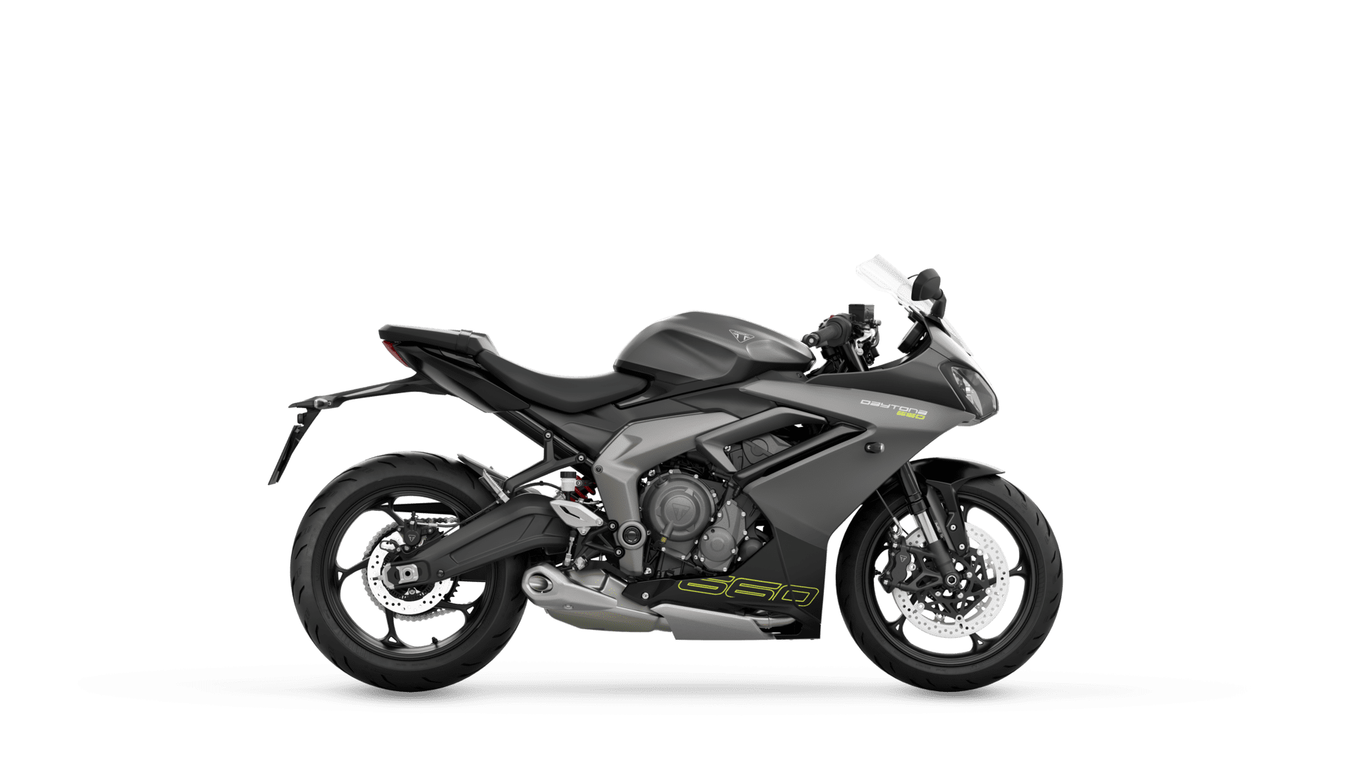 Triumph 2024 Daytona 660 RHS Satin Granite and Satin Jet Black