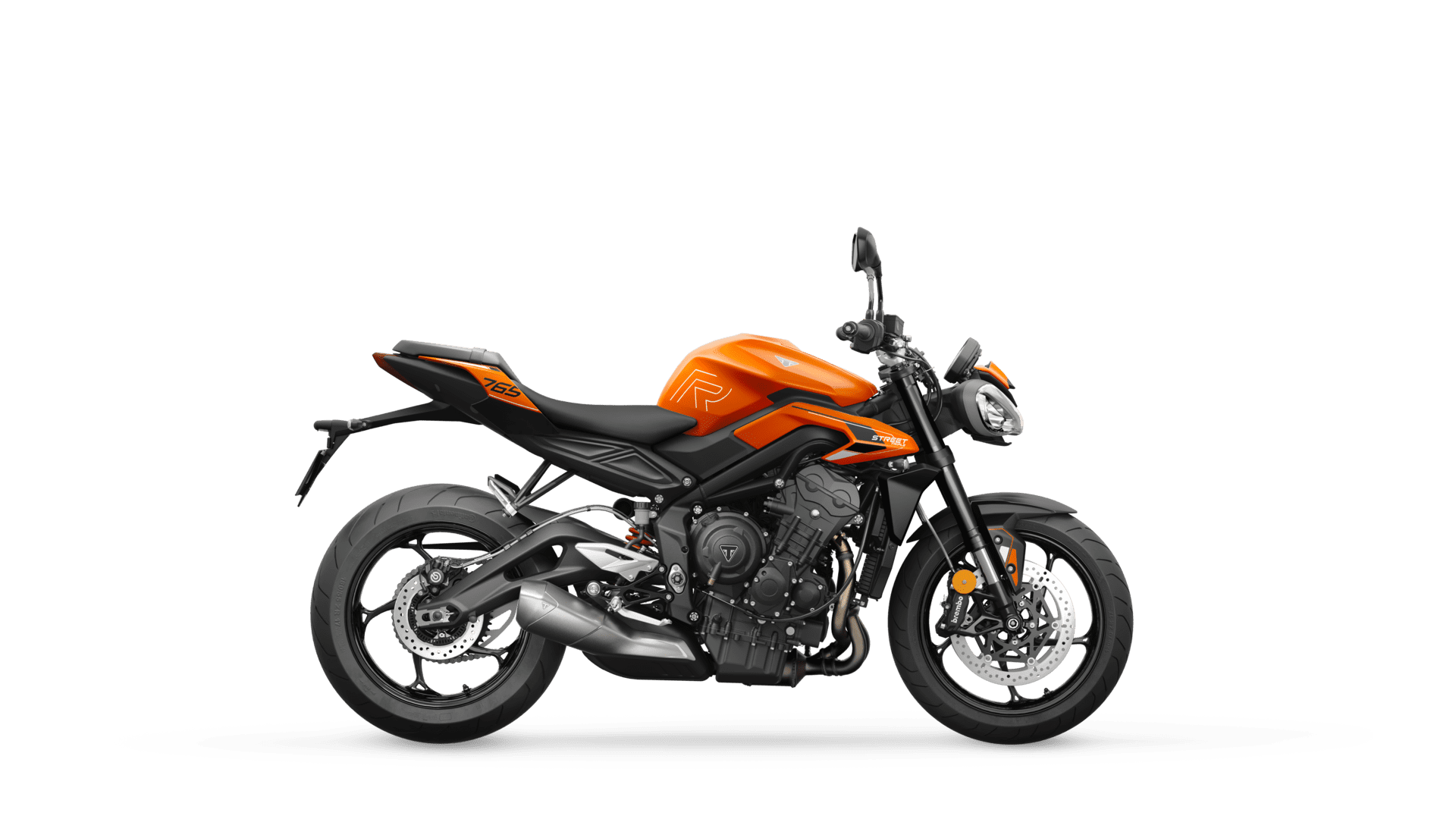 MY25 Street Triple 765 R in Matt baja orange colour CGI