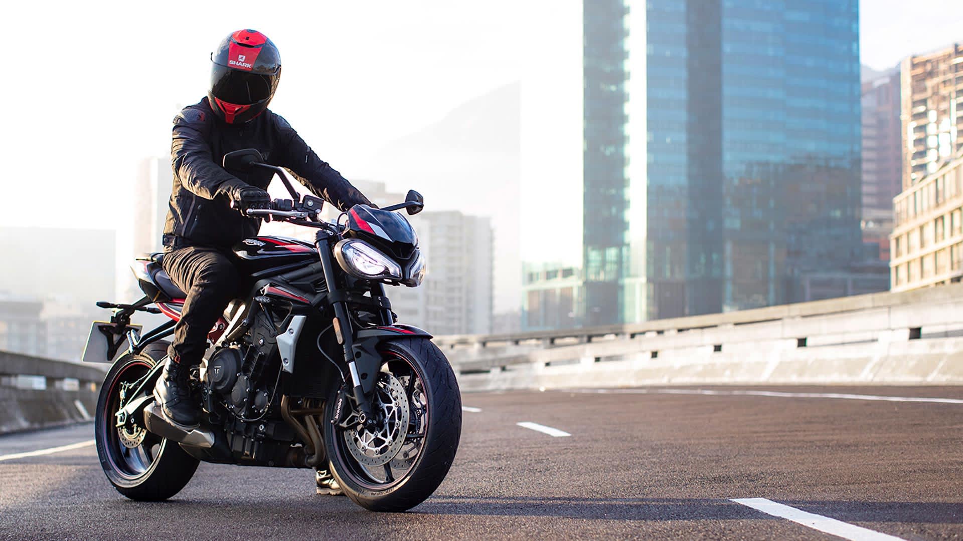 Rider on Triumph Street Triple R