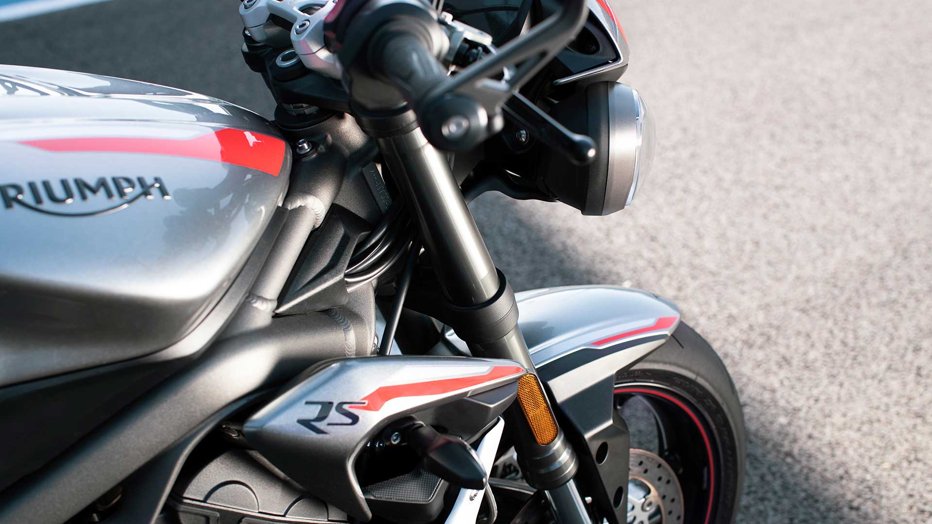 Close-up shot of Triumph Street Triple RS's bodywork