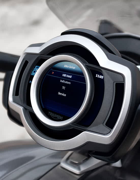 Triumph Hill hold control system via the bike set-up menu