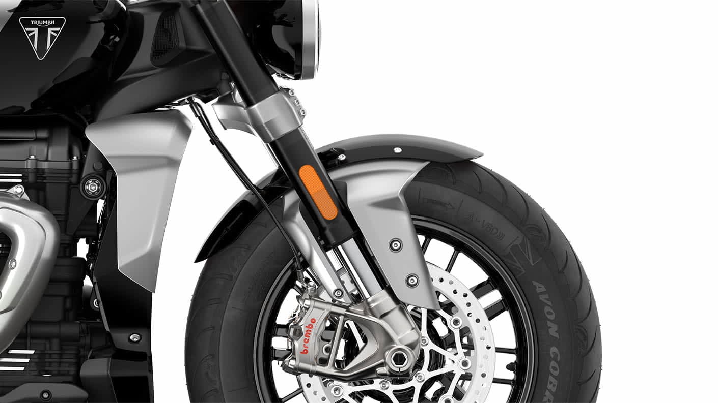 Triumph Rocket 3 R & GT Black Fork Nut Covers – Custom Logo, CNC Machined, UK Made