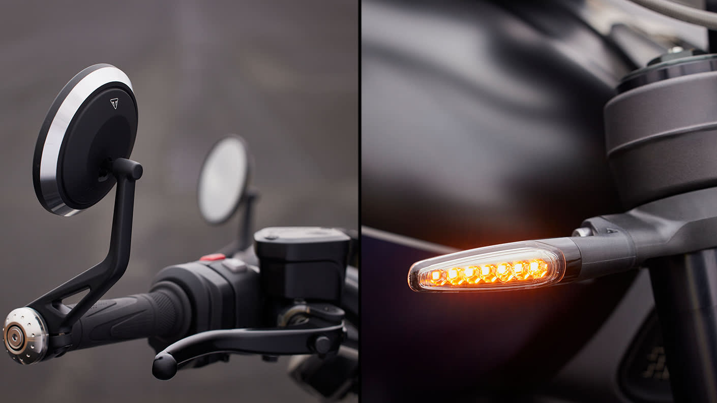 Triumph Rocket 3 storm mirrors and indicators 