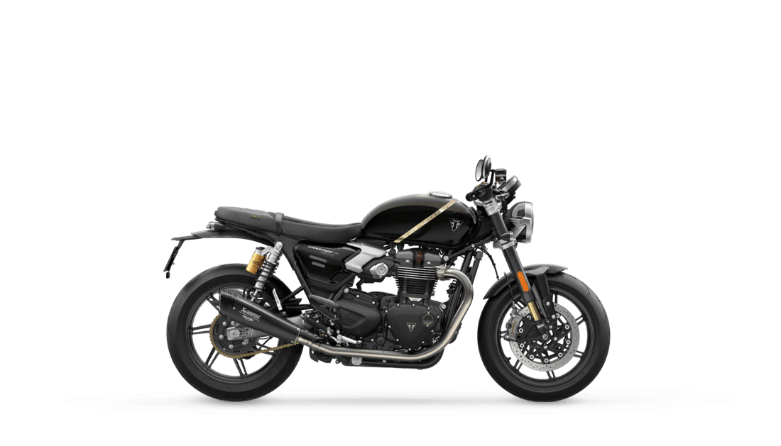 Triumph Speed Twin 1200 TFC right hand side in Obsidian gold