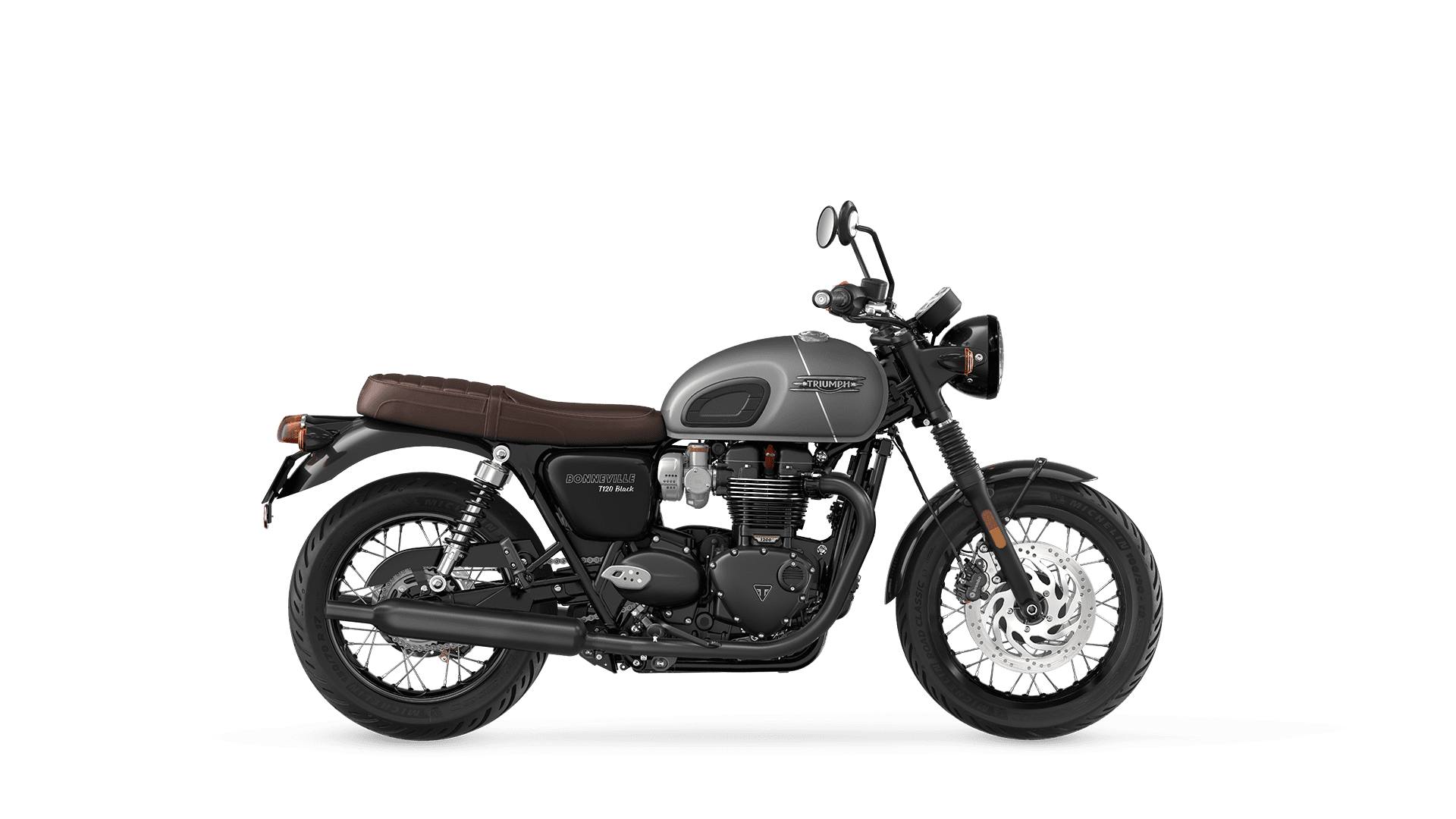 Triumph Bonneville T120 Black in graphite/matt graphite model year 2025 right hand side