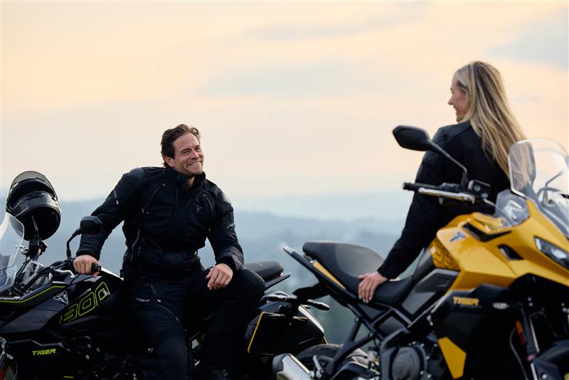 Triumph Tiger Sport 800 two riders in Triumph Clothing