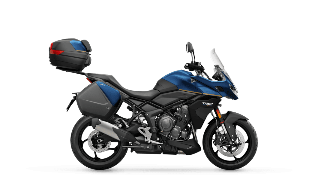 Tiger Sport 800 Tour Right side CGI in Matt Cobalt excluding fog light