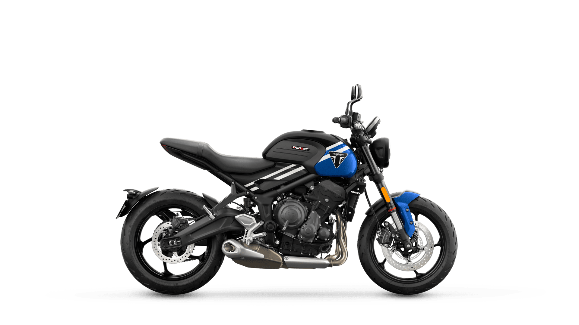 Triumph Trident 660 in Cobalt Blue right hand side