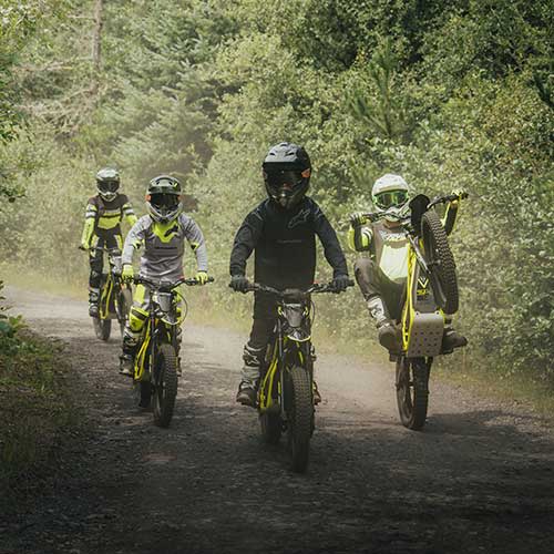 Triumph TXP powered by OSET models riding through the off-road track