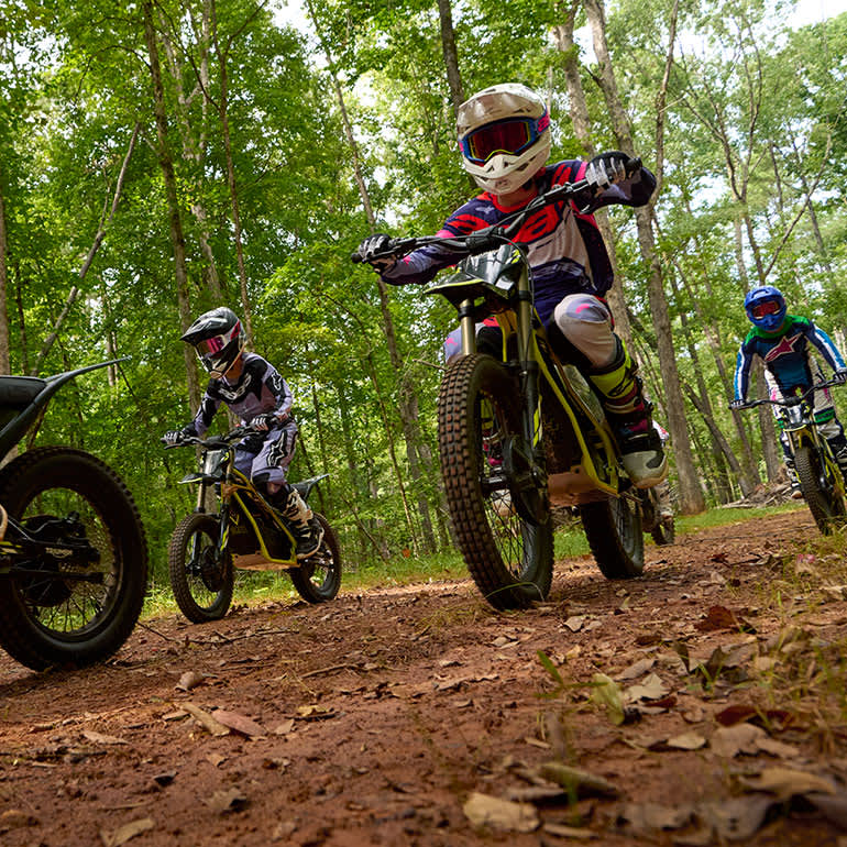 TXP Powered by OSET electric bikes in the forest