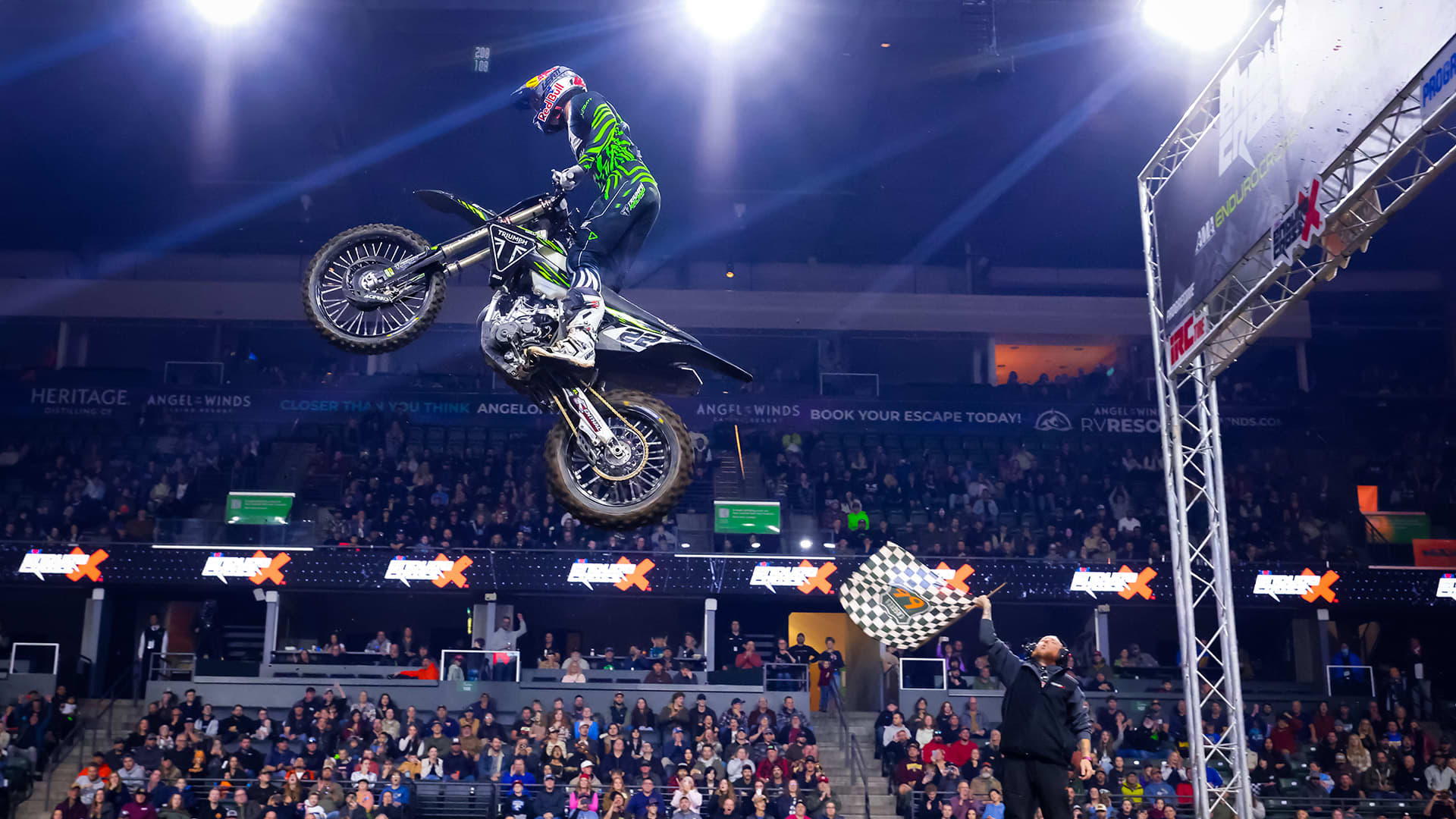 Jonny Walker on Triumph TF 450-E in the air