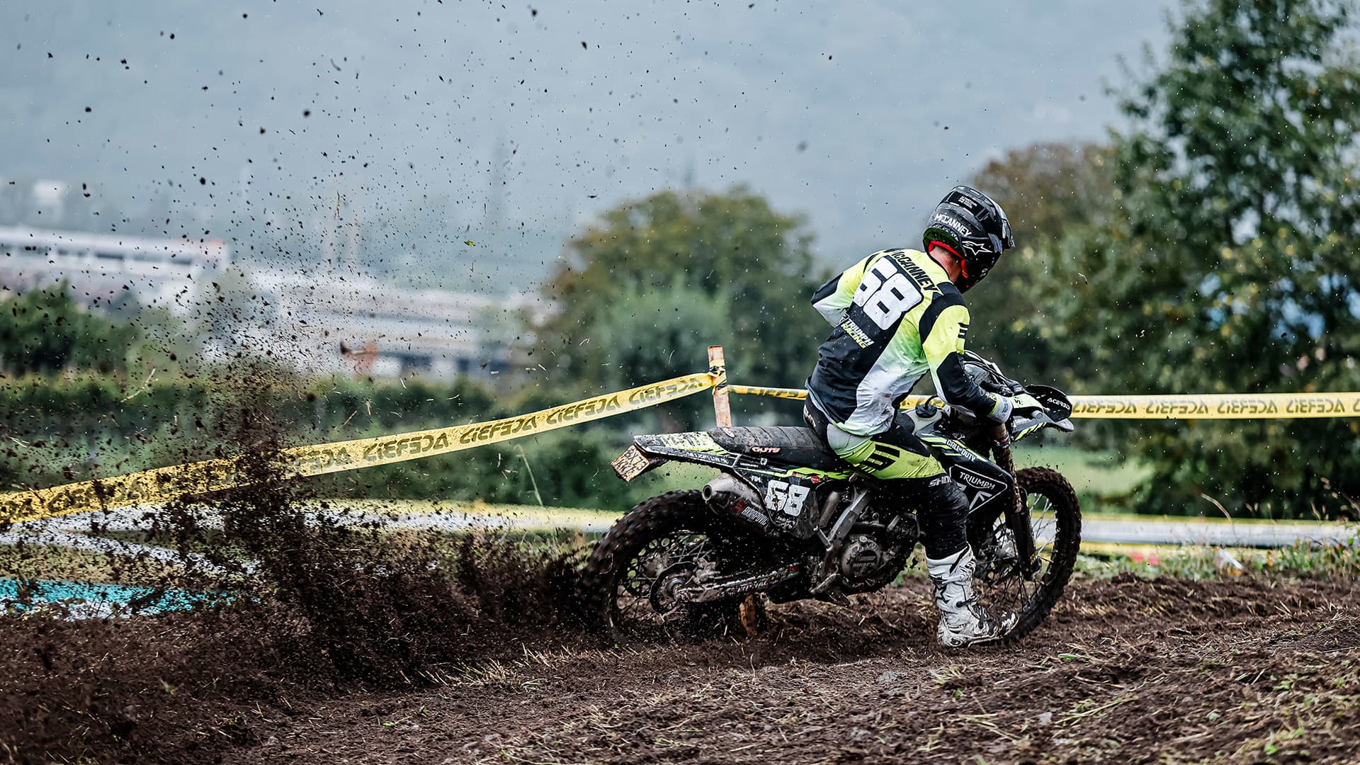 Man on Triumph TF 250-E at Enduro
