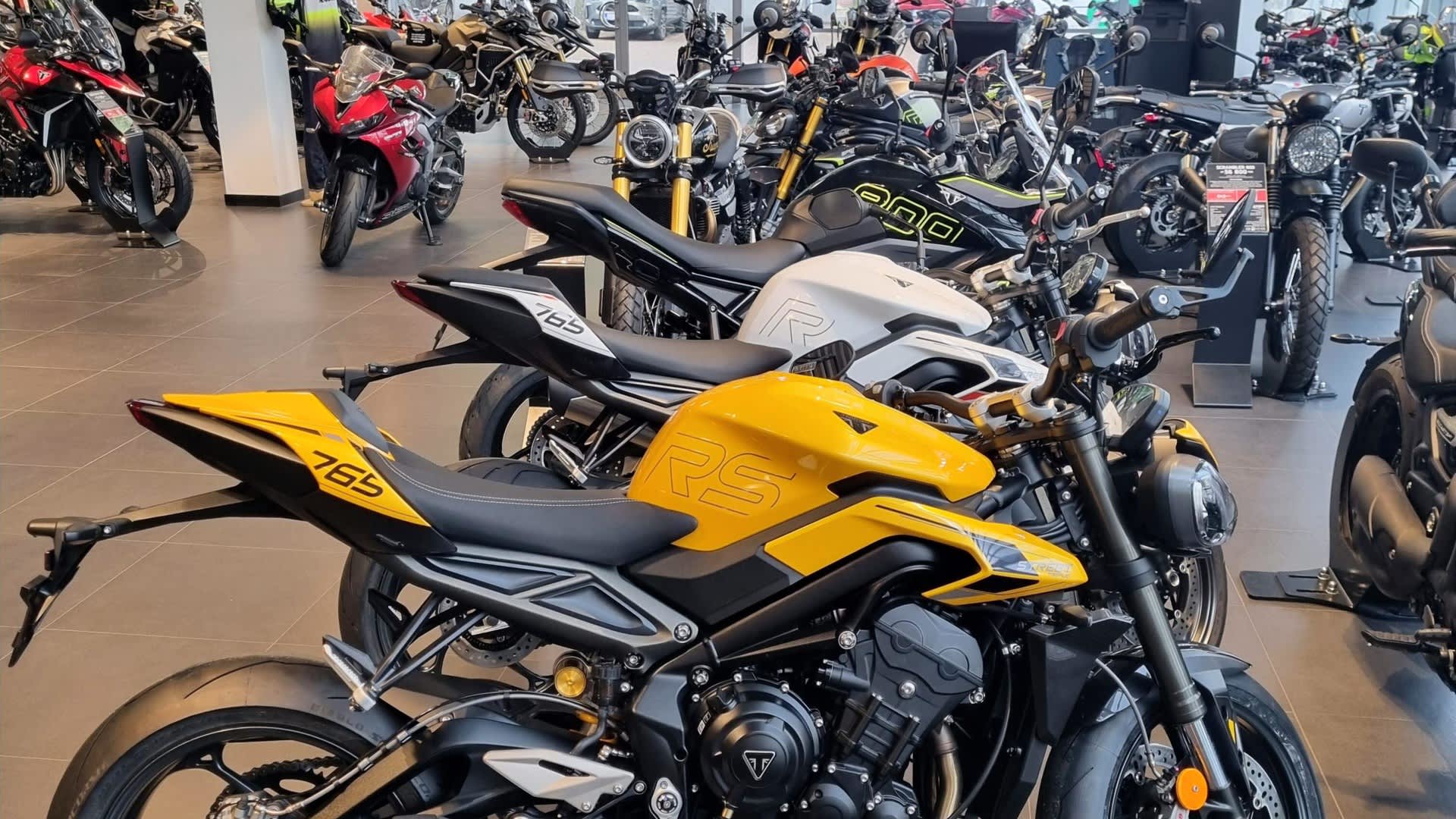 Side view stationary shot of Triumph Street Triple R