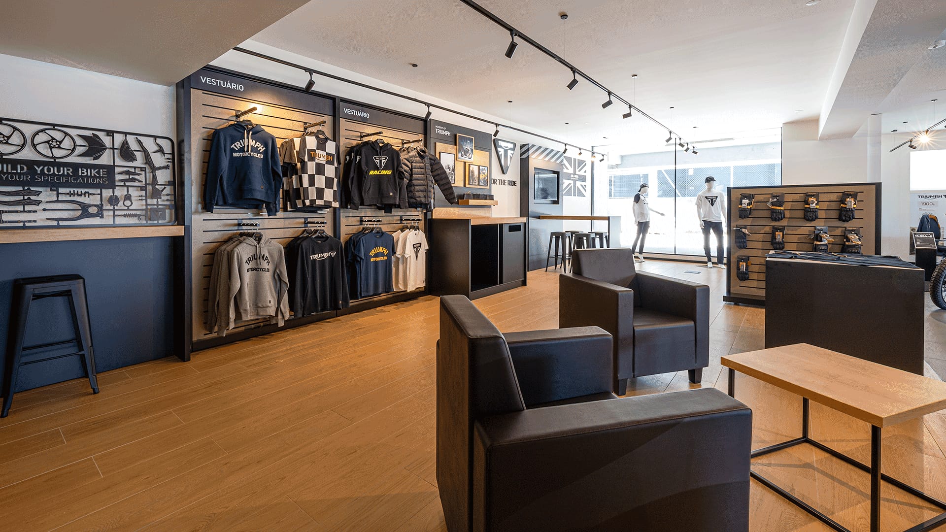 Inside of Triumph Porto dealership