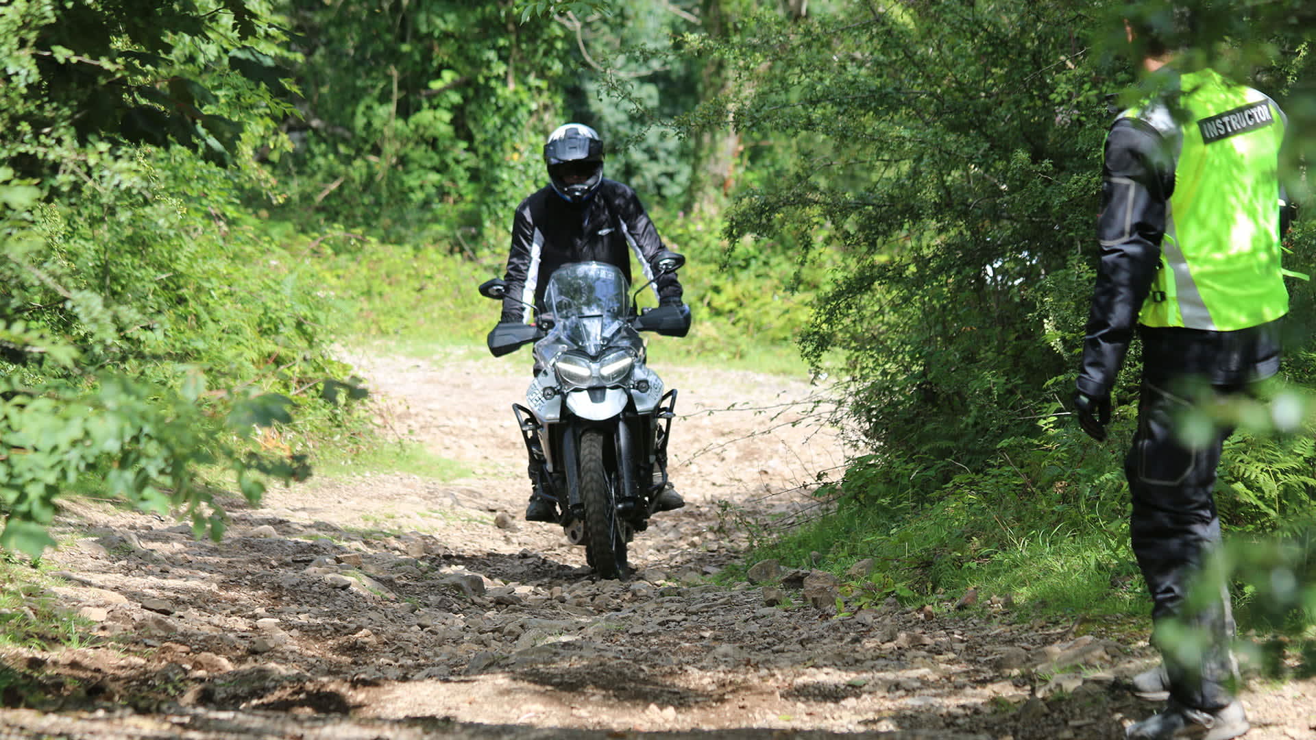 Rider receiving training on Triumph Tiger 800