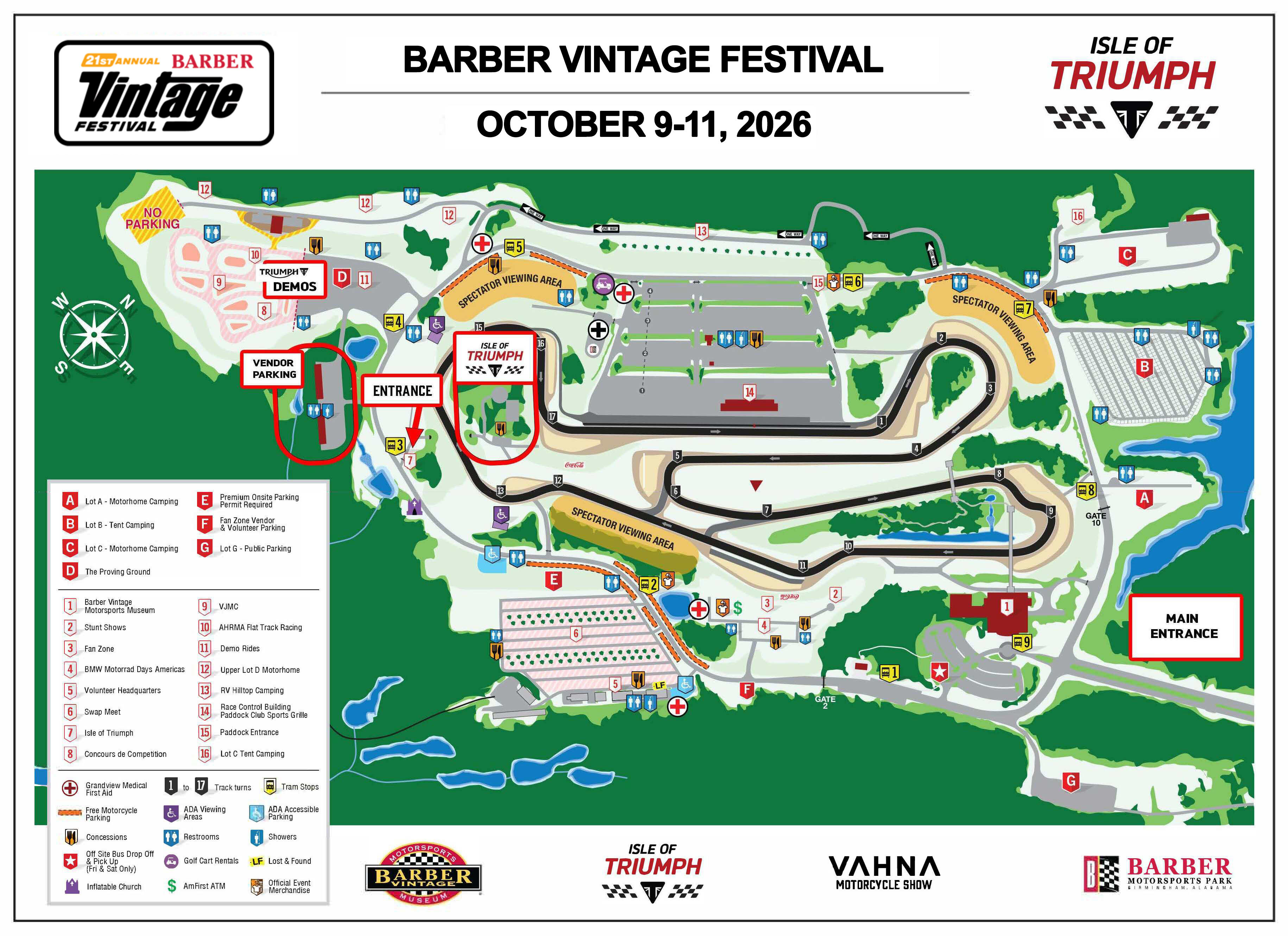 Barber Vintage Festival Map