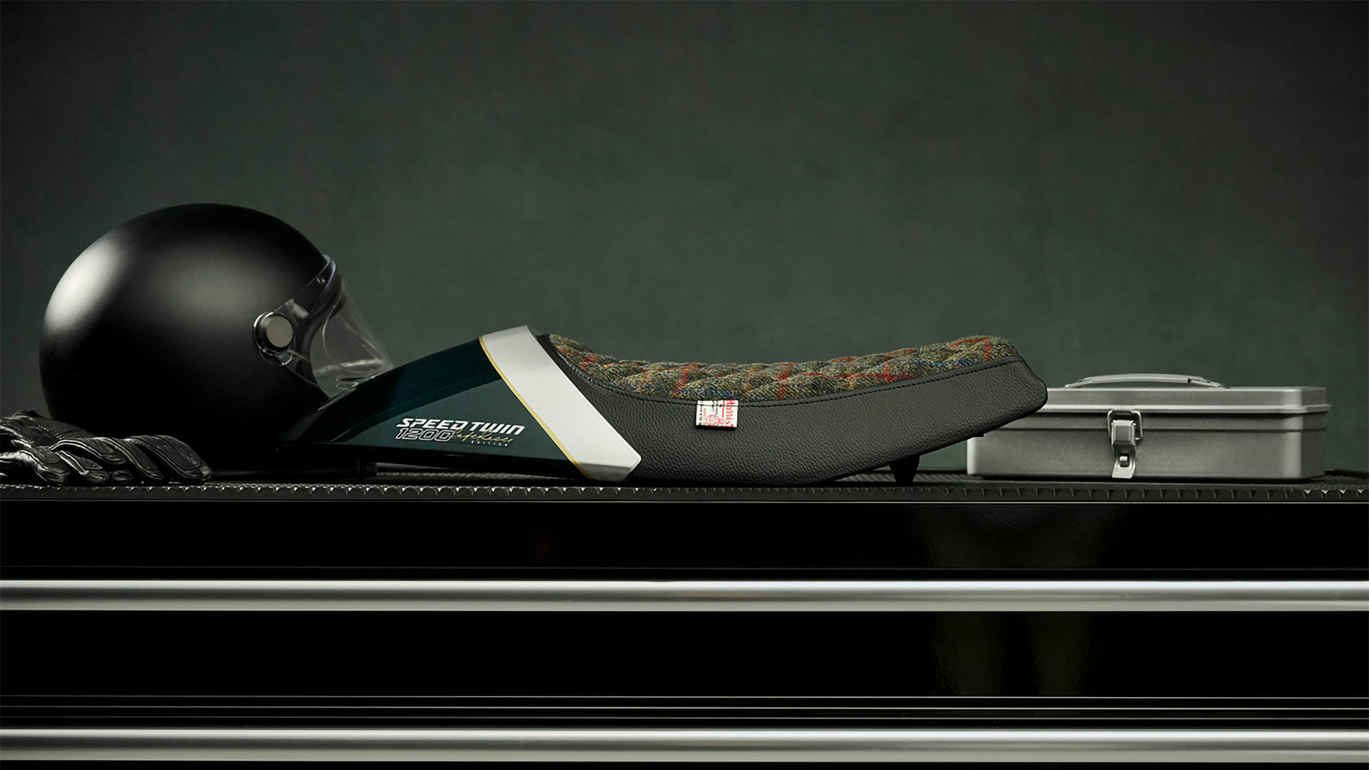 Helmet and Seat on Tool Box