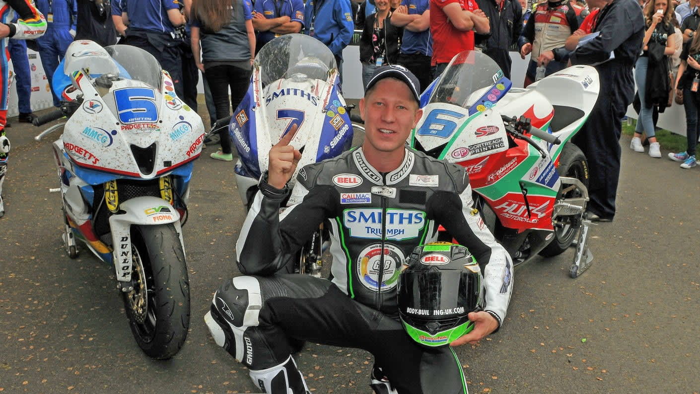 Gary Johnson with winning bikes