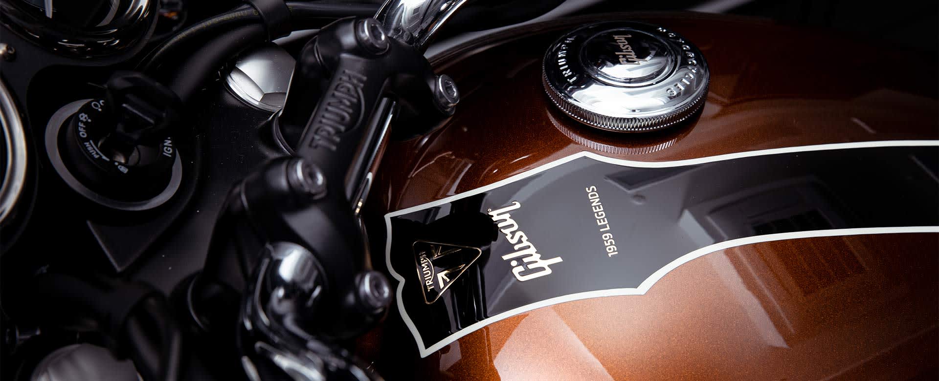 Triumph Motorcycles Bonneville T120 and Gibson custom scheme