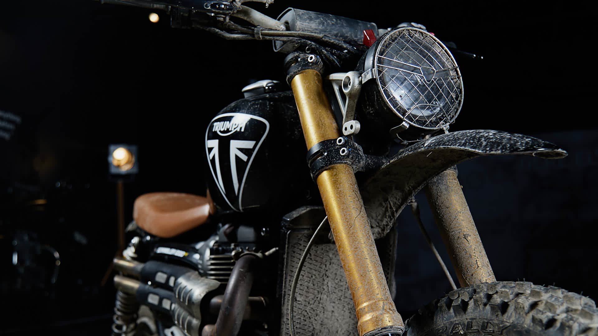 Close up shot of the movie bike for James Bond