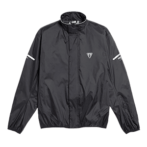 Triumph AW20 Packable rain jacket, black, flat shot front 