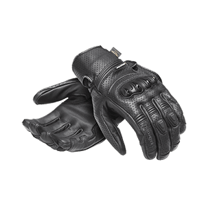 Jansson Handschuhe aus perforiertem Leder, Schwarz