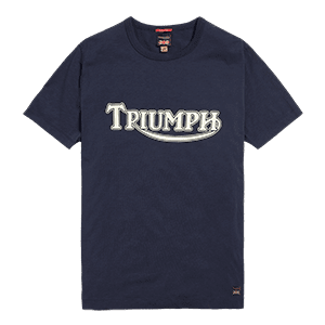 Fork Seal T-Shirt mit Heritage Logo, Blau